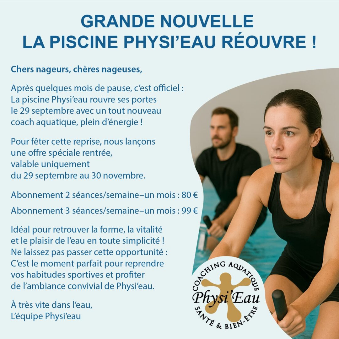 Offre d'emploi 2025 piscine Physieau La Rochelle Puilboreau