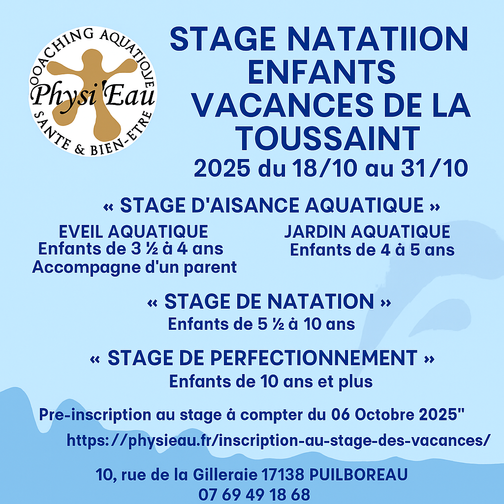 Offre d'emploi 2025 piscine Physieau La Rochelle Puilboreau
